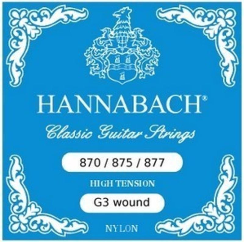 Hannabach Strings for classic guitar G/3 Nylon wound G3 Chrome high