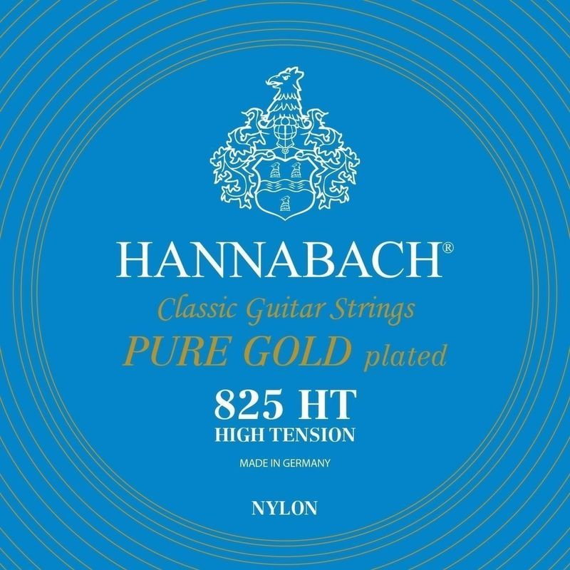 Hannabach Strings for classic guitar Serie 825 High tension specialized gold plated H/B2