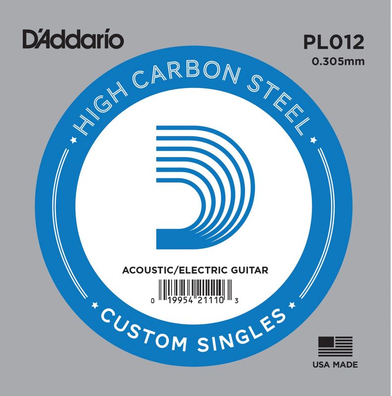 D'Addario PL012 Gitarsträng Electric/Acoustic Plain Steel 012