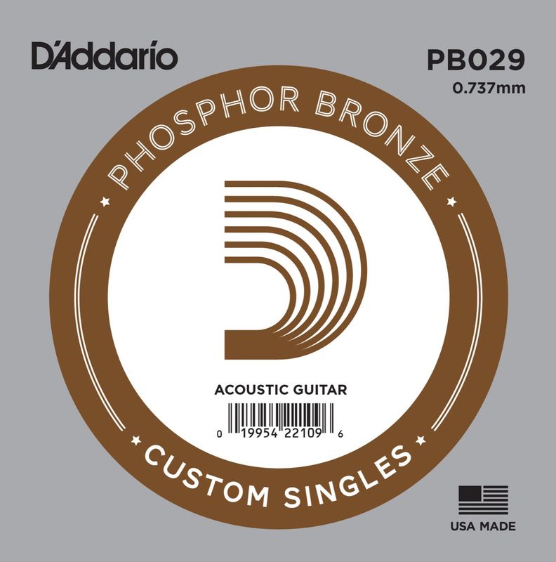 D'Addario PB029 Gitarsträng Phosphor Bronze Wound 029