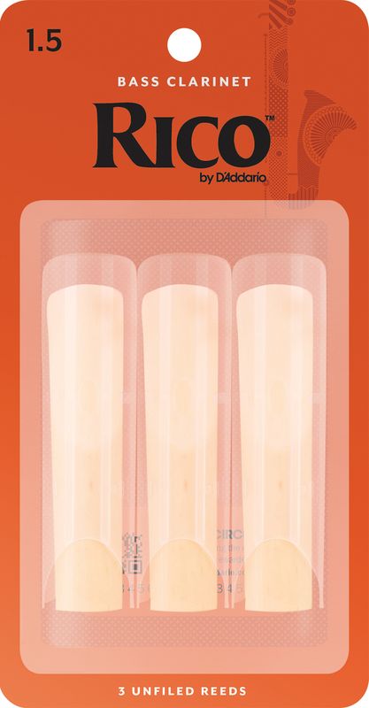 D'Addario REA0315 Rörblad Rico Bas-Klarinett 3-p. 1.5