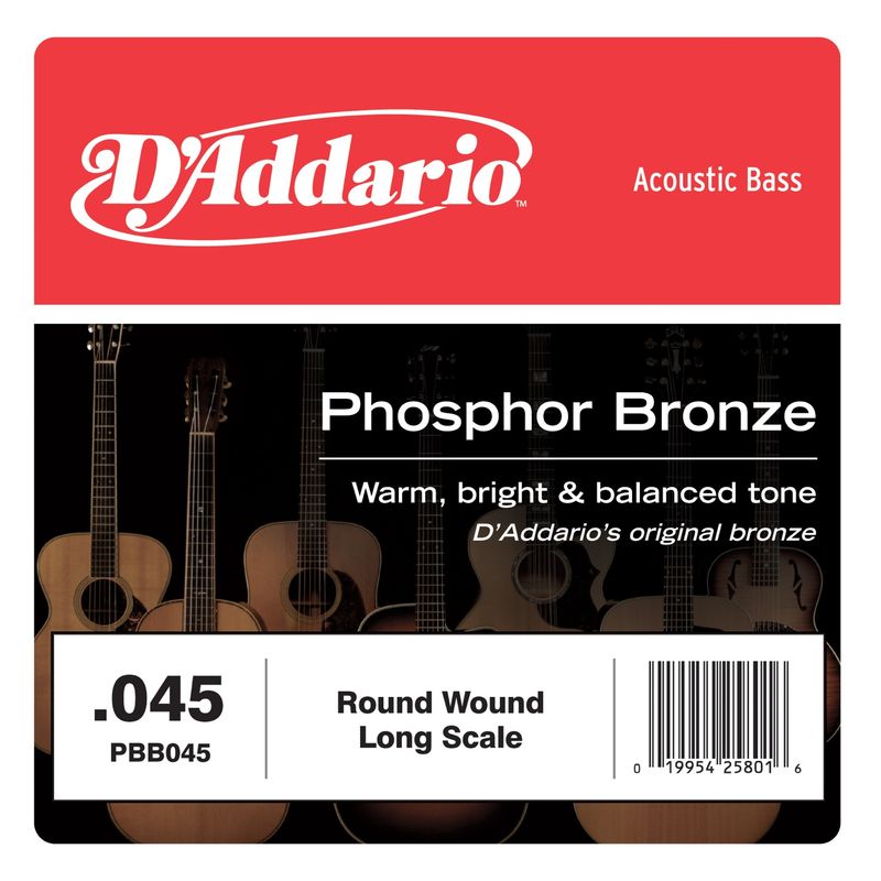 D'Addario PBB045 Bassträng Akustisk bas Phosphor Bronze 045