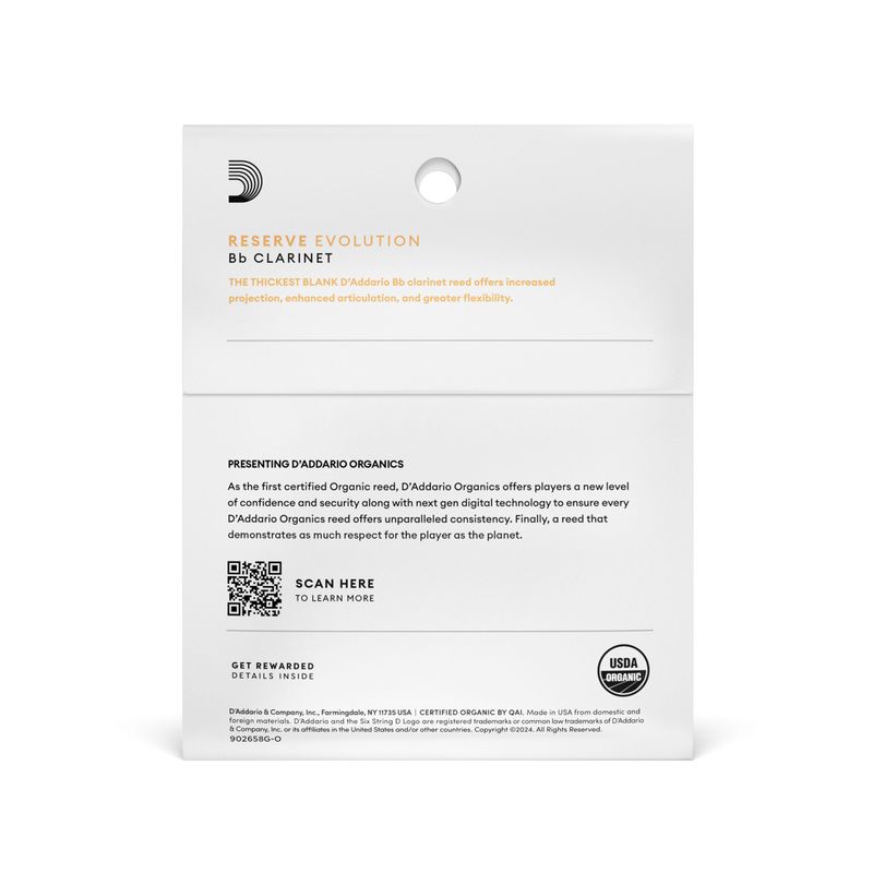 D'Addario ODCE03355 Org. Reserve Evolution Bb-Klarinett 3-p 3.5+