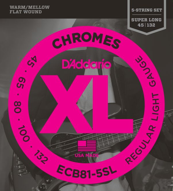 Hovedbilde D'Addario ECB81-5SL Strängset Elbas Flat Wound ...