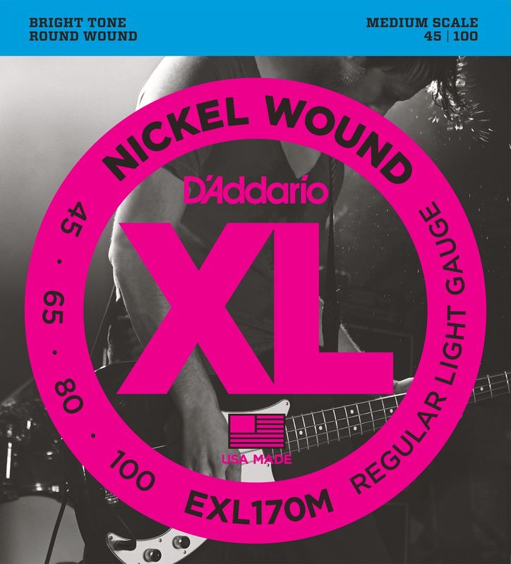 D'Addario EXL170M Strängset Elbas Nickel Wound 045 - 100 (Medium Scale) Light