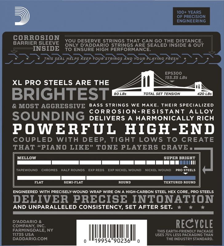 D'Addario EPS300 Strängset Elbas ProSteels 043-107