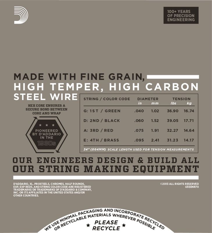 D'Addario ENR70 Strängset Elbas Nickel Half Rounds 040 - 095