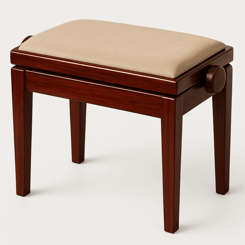 Hidrau BG1 Regulerbar Pianokrakk Mahogni 3 Blank med Beige sete i Velur