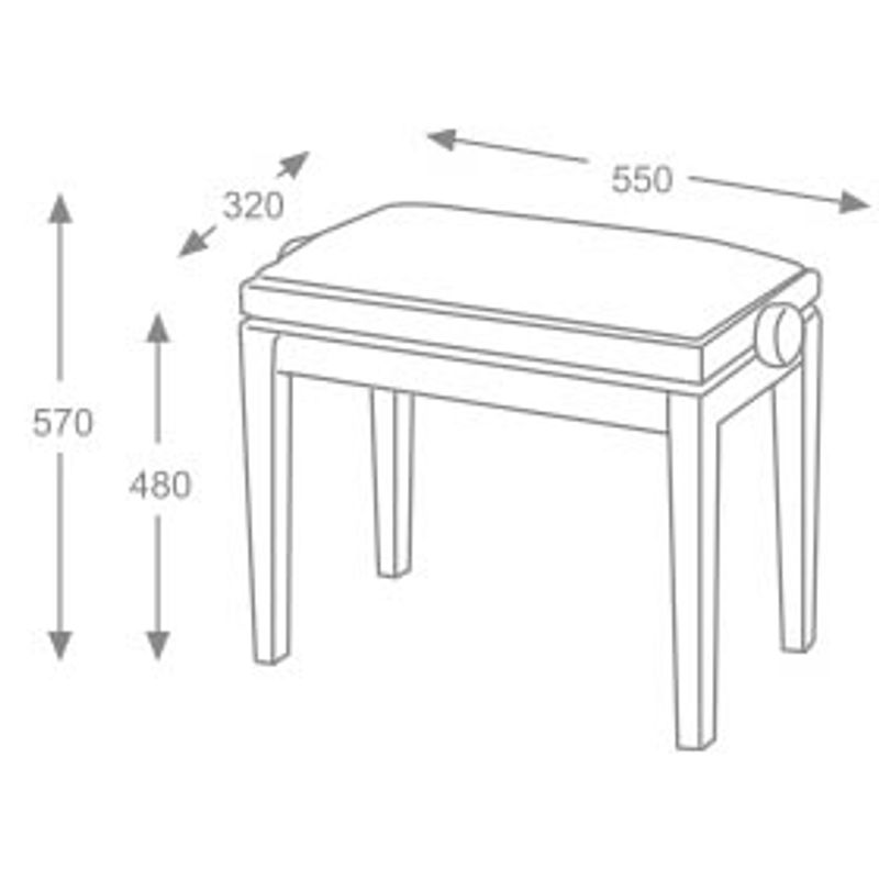 Hidrau BG1 Regulerbar Pianokrakk Valnøtt 1 Blank med Rosa sete i Velur