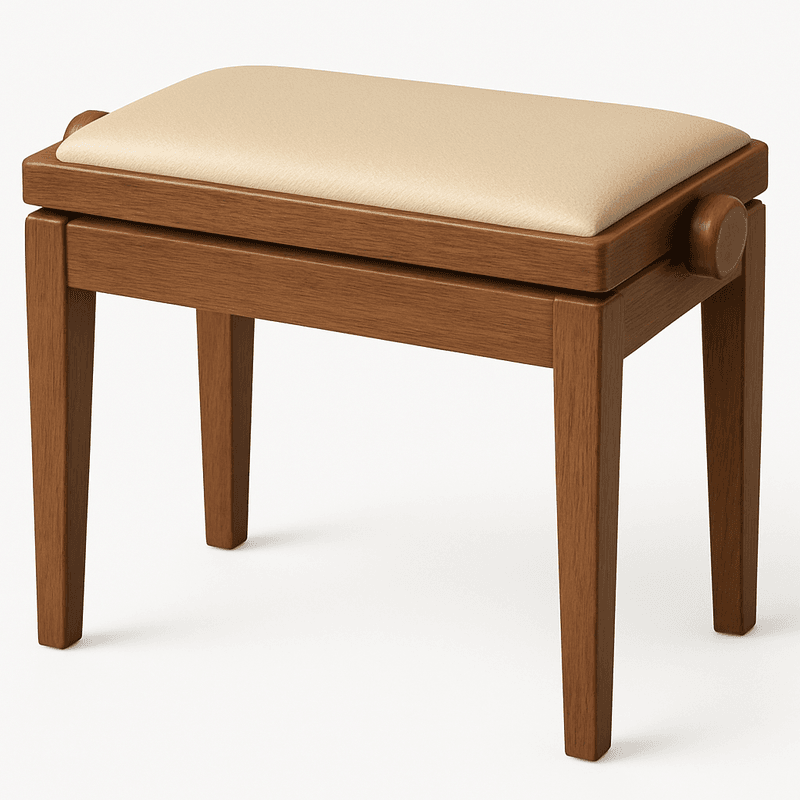 Hidrau BG1 Regulerbar Pianokrakk Valnøtt 3 Matt med Beige sete i Ekte Skinn