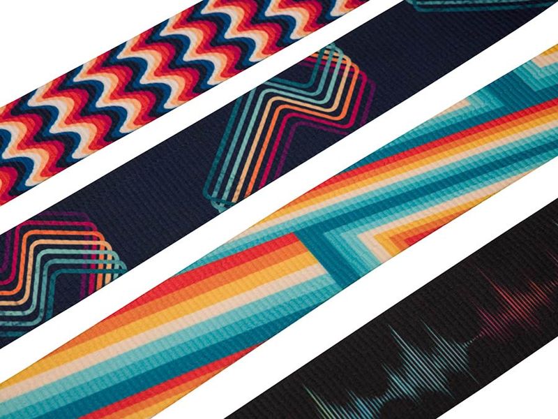 Fender  Retro ribbed poly guitar strap, rainbow design