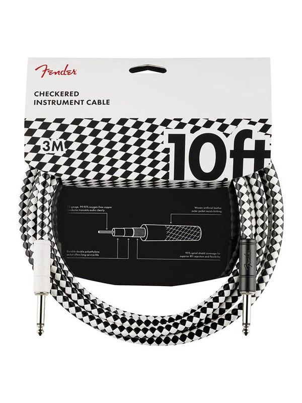 Fender 10' instrument cable, 10ft, checkerboard