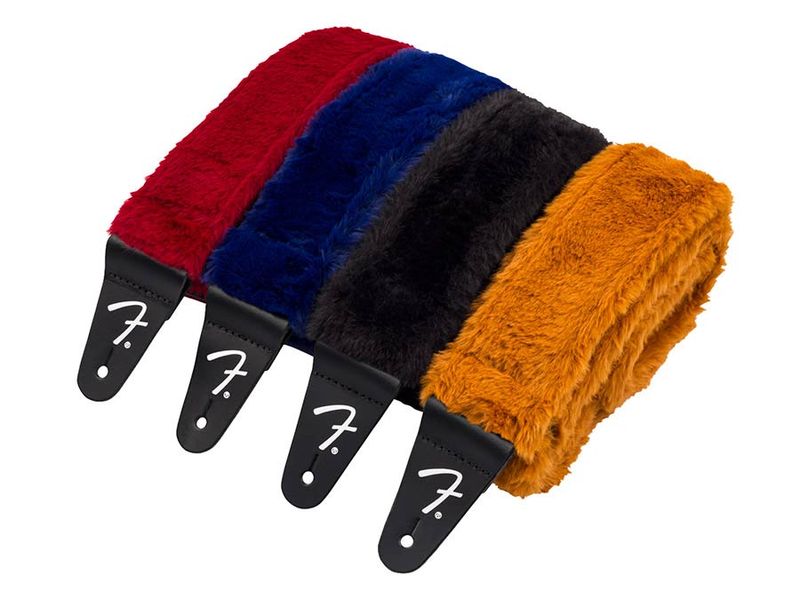 Fender Poodle plush guitar strap, black