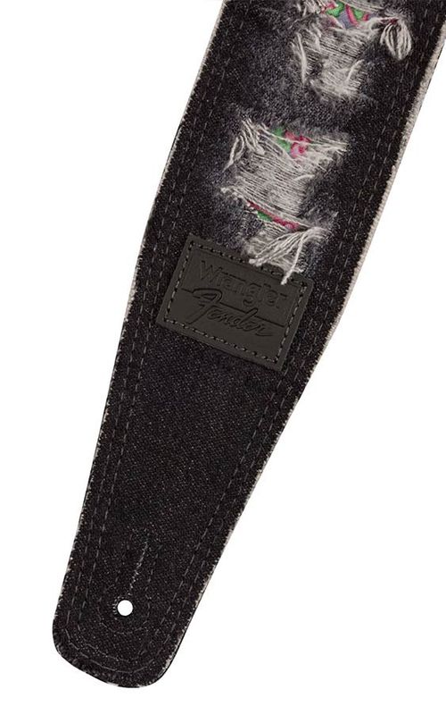 Fender  Wrangler ripped denim strap, black