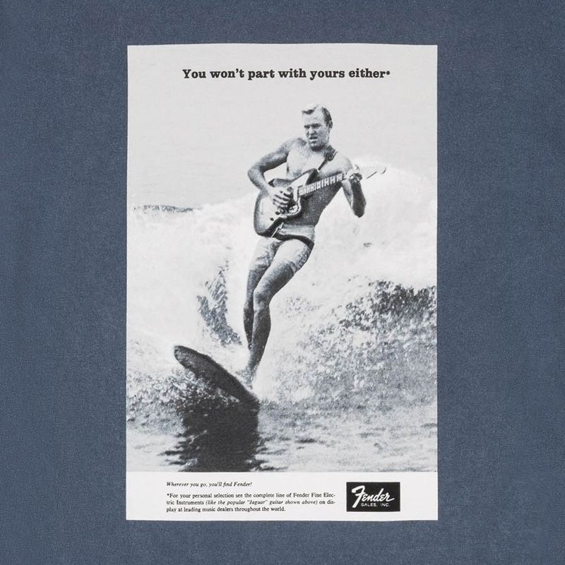 Fender vintage ad surfer tee, ocean, L