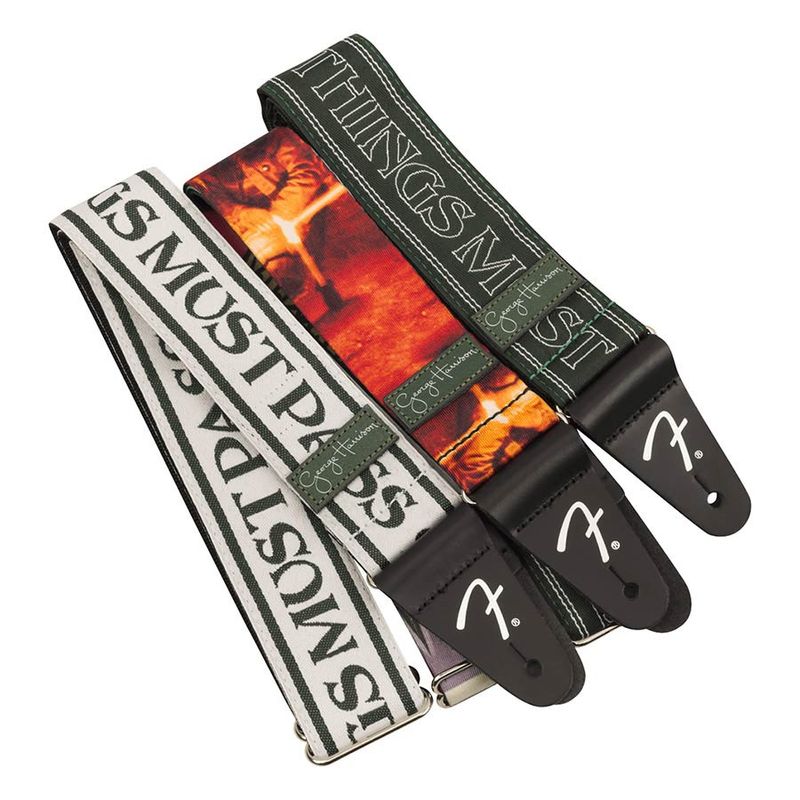 Fender George .H ATMP Logo guitar strap, green polyester, 2