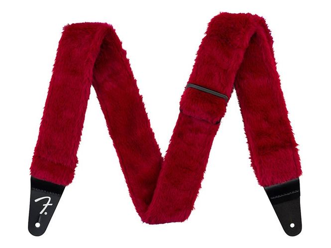 Hovedbilde Fender Poodle plush guitar strap, red