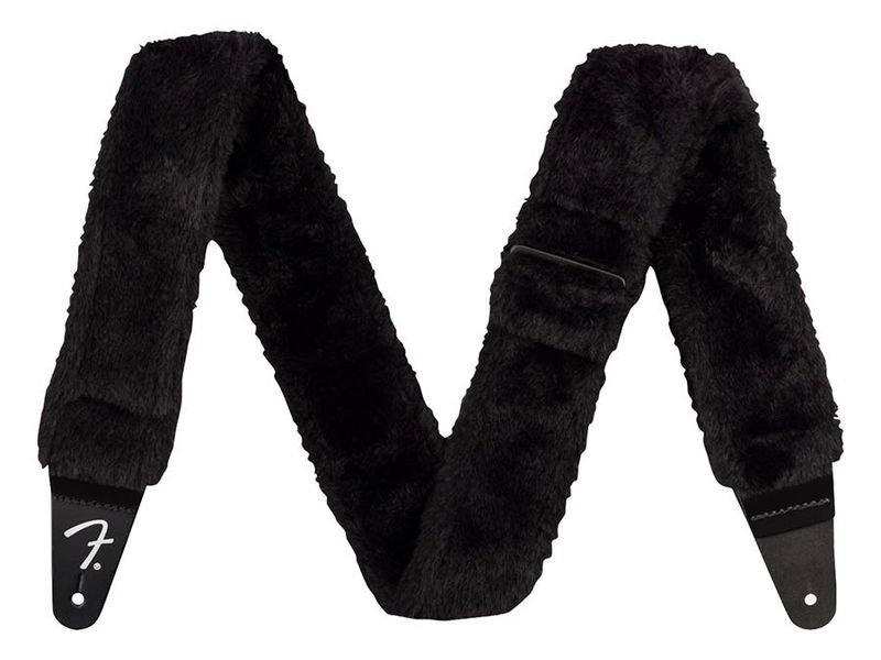 Fender Poodle plush guitar strap, black