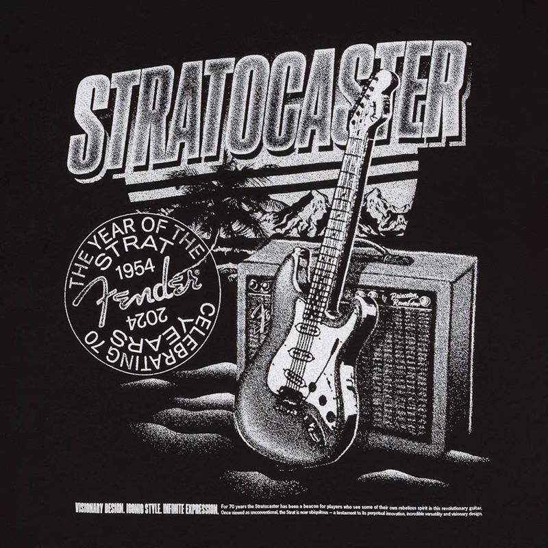 Fender Stratocaster 70th Anniversary, tee, black, S