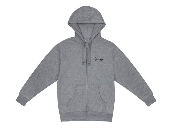 Hovedbilde Fender Clothing small spaghetti logo zip front hoodie, athletic gray, XXL