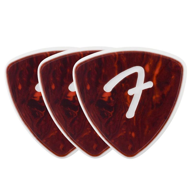Fender  celluloid picks, F grip, 346 shape, shell, 3-pack