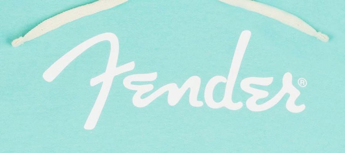 Fender  spaghetti logo hoodie, daphne blue, L