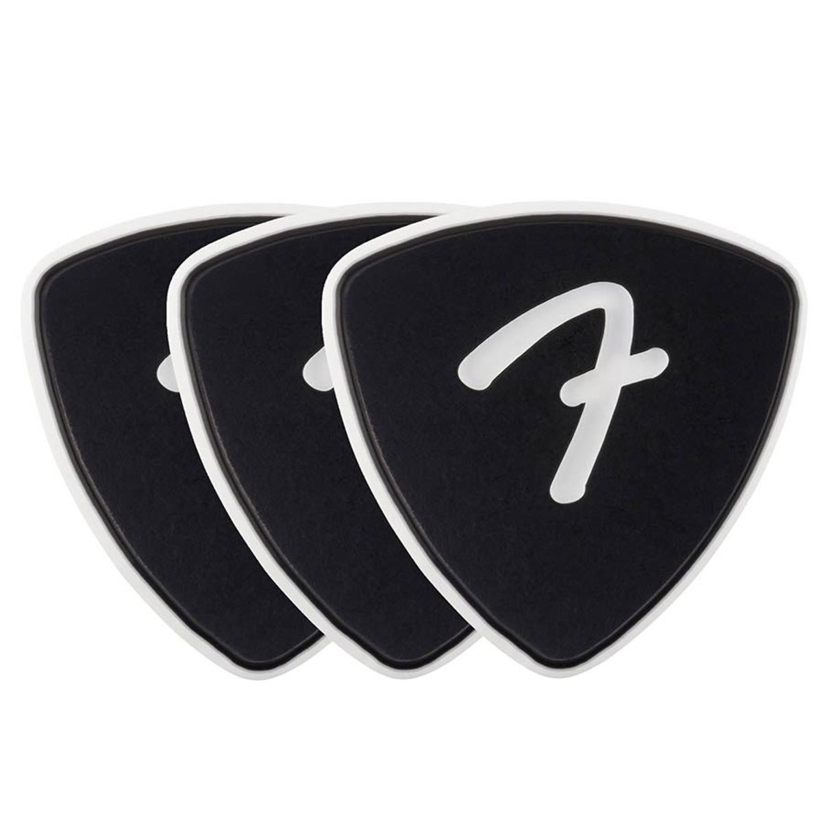 Fender  celluloid picks, F grip, 346 shape, black, 3-pack