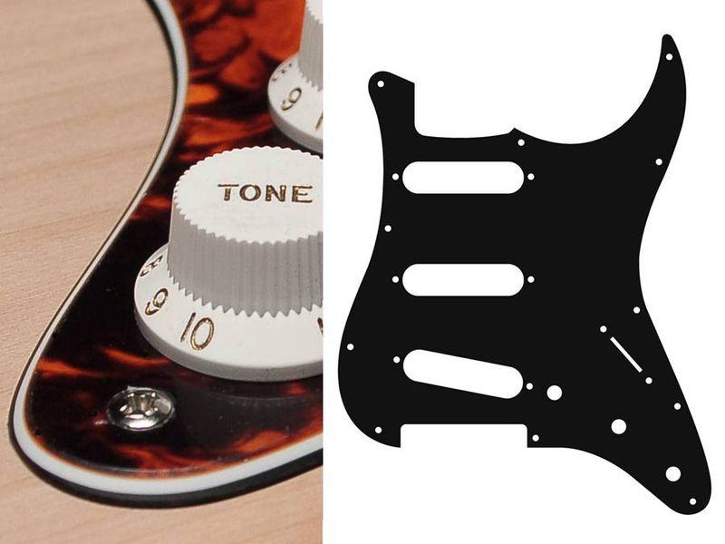 Boston ST-313 Pickguard Strat - Marble Orange