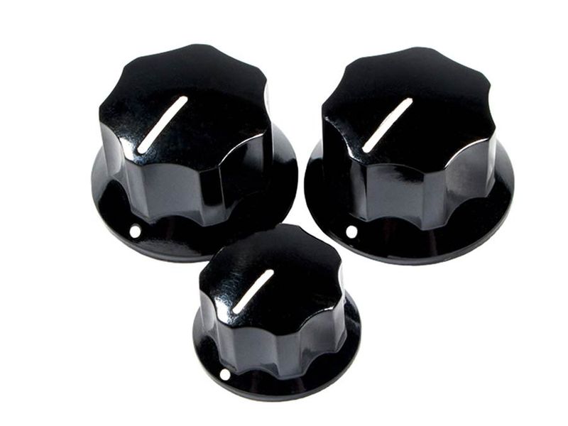 Fender GRP knob kit '60s Jazz Bass, 3pcs, black