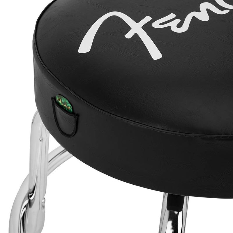 Fender  Spaghetti logo pick pouch barstool, black/chrome, 24