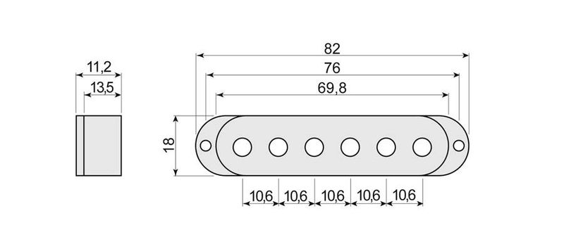 Boston SPC-62 Pickup Cover Single Coil - White