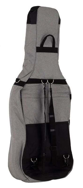 Boston CT-144-GR cello bag 4/4, light grey, 19 mm. padded, 2 straps, various pockets