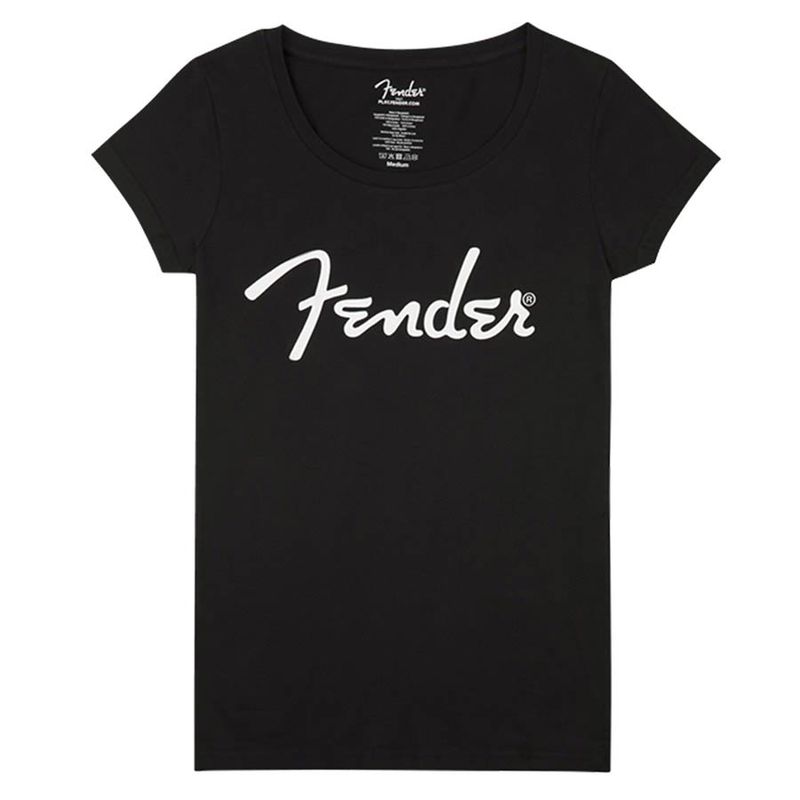 Fender  T-Shirts spaghetti logo women's tee, black, M