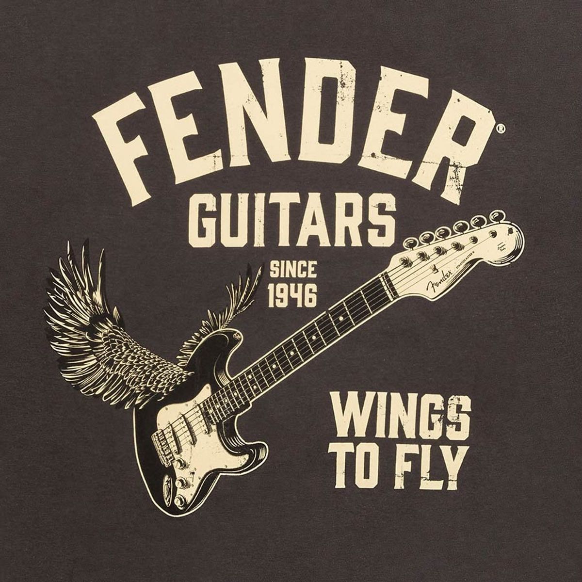 Fender  Wings To Fly T-Shirt, vintage black, XXL