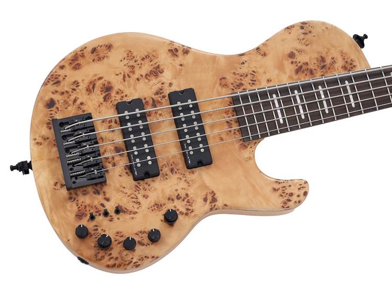 Sire F Series Marcus Miller swamp ash + poplar burl 5-str. active, natural satin, with hardcase