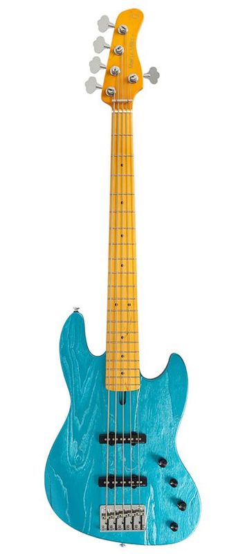 Sire V6 5/OTB mahogany+ash top 5-string active bass guitar ocean turqoise blue