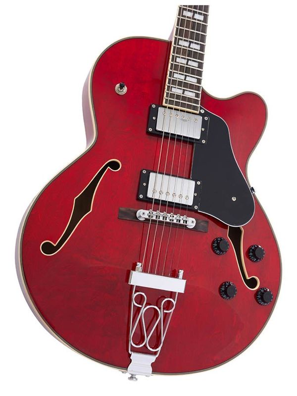 Sire H Series Larry Carlton electric archtop guitar, see through red