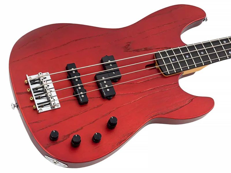 Sire P6 4/CAR mahogany+ash top 4-string active bass guitar candy apple red