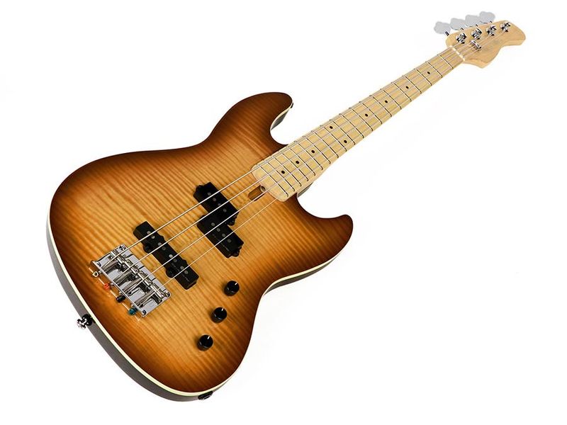 Sire U5 Series Marcus Miller Alder with Flamed Maple Top  4- string Short Scale Bass Guitar Tobacco Sunburst