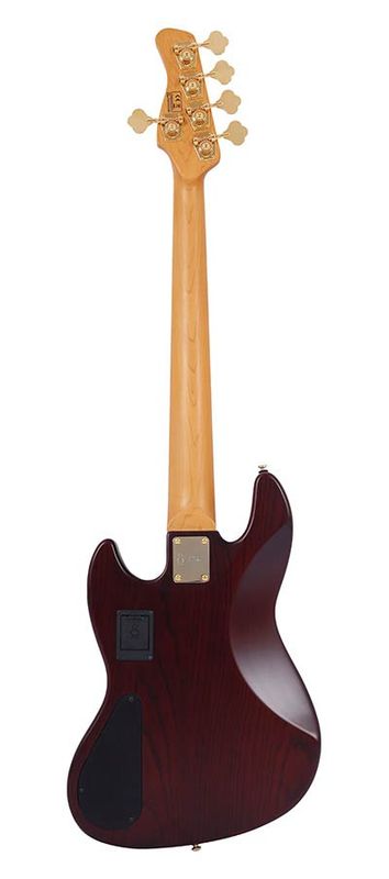 Sire V10 Series Marcus Miller swamp ash + poplar burl 5-string active bass guitar, natural satin, with hardcase