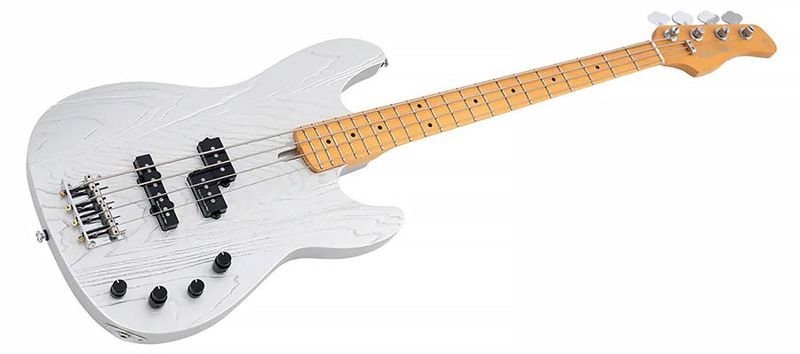 Sire P6 4/ISV mahogany+ash top 4-string active bass guitar inca silver