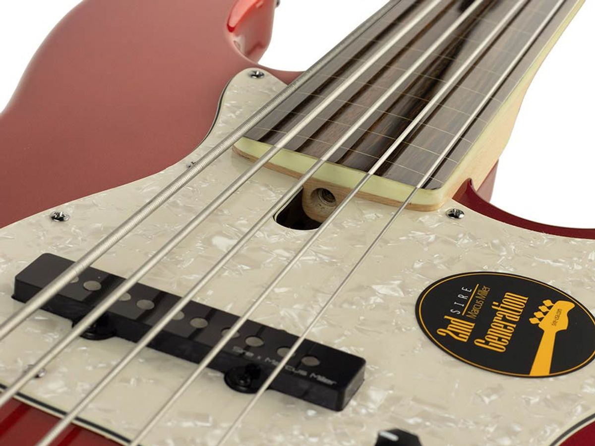 Sire V7 2nd Gen Series Marcus Miller fretless Alder 5-string Bass Guitar Bright Metallic Red