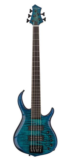 Hovedbilde Sire M7 2nd Gen Series Marcus Miller Alder + Solid Maple 5-string Bass Guitar Transparent Blue