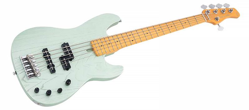 Sire P6 5/SGM mahogany+ash top 5-string active bass guitar surf green metallic