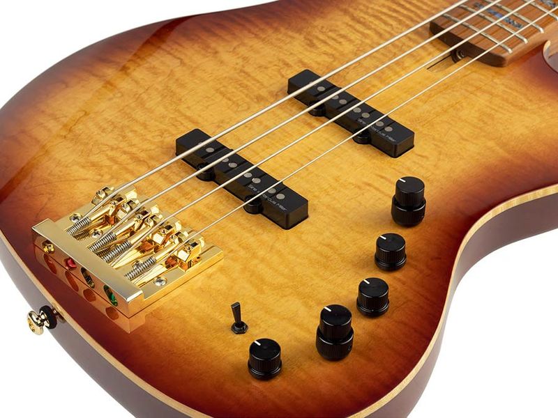 Sire V10 Series Marcus Miller swamp ash + flamed maple 4-string active bass guitar tobacco sunburst, with hard case