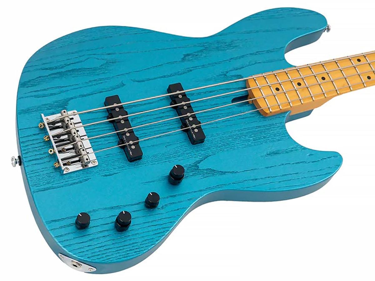 Sire V6 4/OTB mahogany+ash top 4-string active bass guitar ocean turqoise blue
