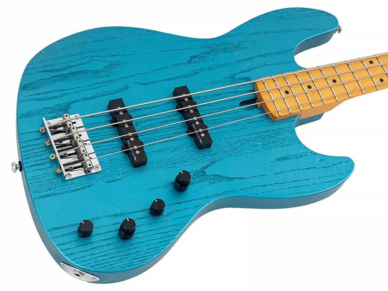 Sire V6 4/OTB mahogany+ash top 4-string active bass guitar ocean turqoise blue