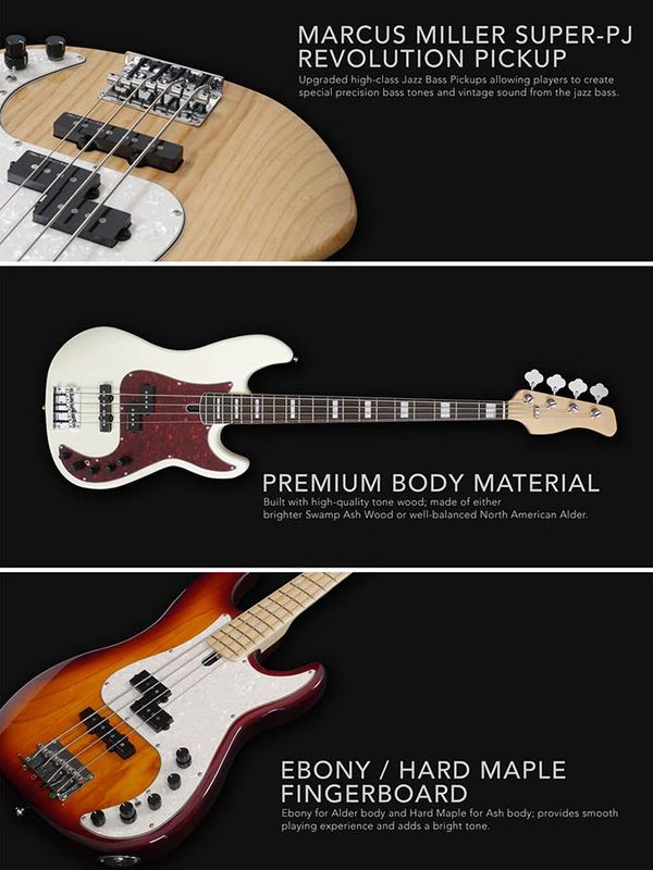 Sire P7 2nd Gen Series Marcus Miller Alder 5-string Bass Guitar Black