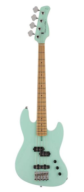 Hovedbilde Sire U5 Series Marcus Miller Alder with Flamed Maple Top 4- string Short Scale Bass Guitar Mint Green