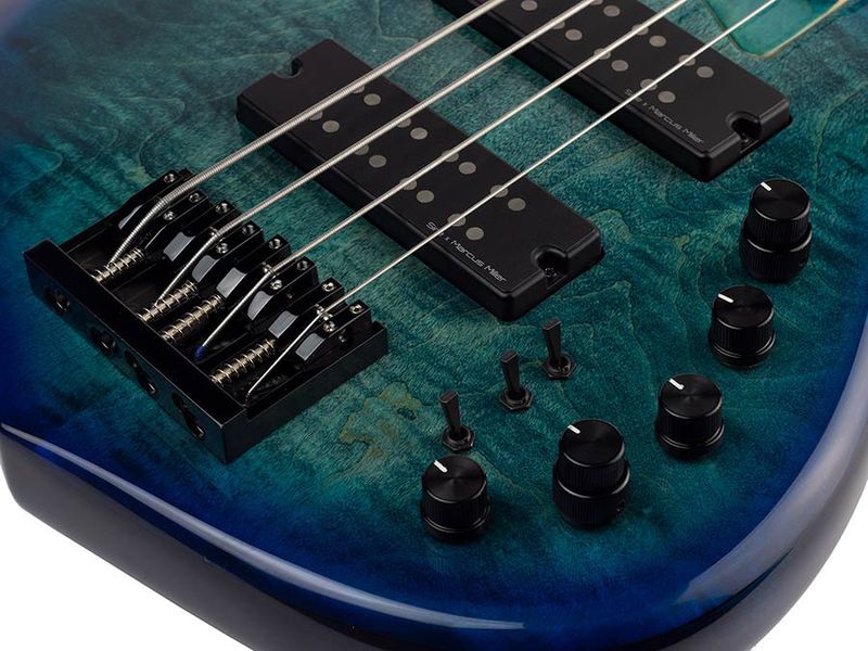 Sire M7 2nd Gen Series Marcus Miller fretless Alder + Solid Maple 4-string Bass Guitar Transparent Blue